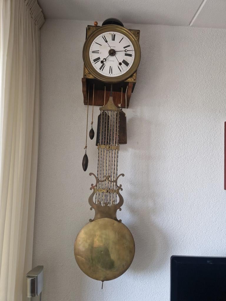 Franse antieke comtoise wandklok uit 1850, Antiek en Kunst, Antiek | Klokken, Ophalen