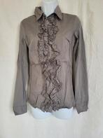 Mooie grijze katoenen blouse, roesjes mt M European Culture, Kleding | Dames, Maat 38/40 (M), ., Ophalen of Verzenden, Zo goed als nieuw