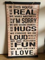 Decoratief Wanddoek 'In This House' - Huisregels, Ophalen, Gebruikt