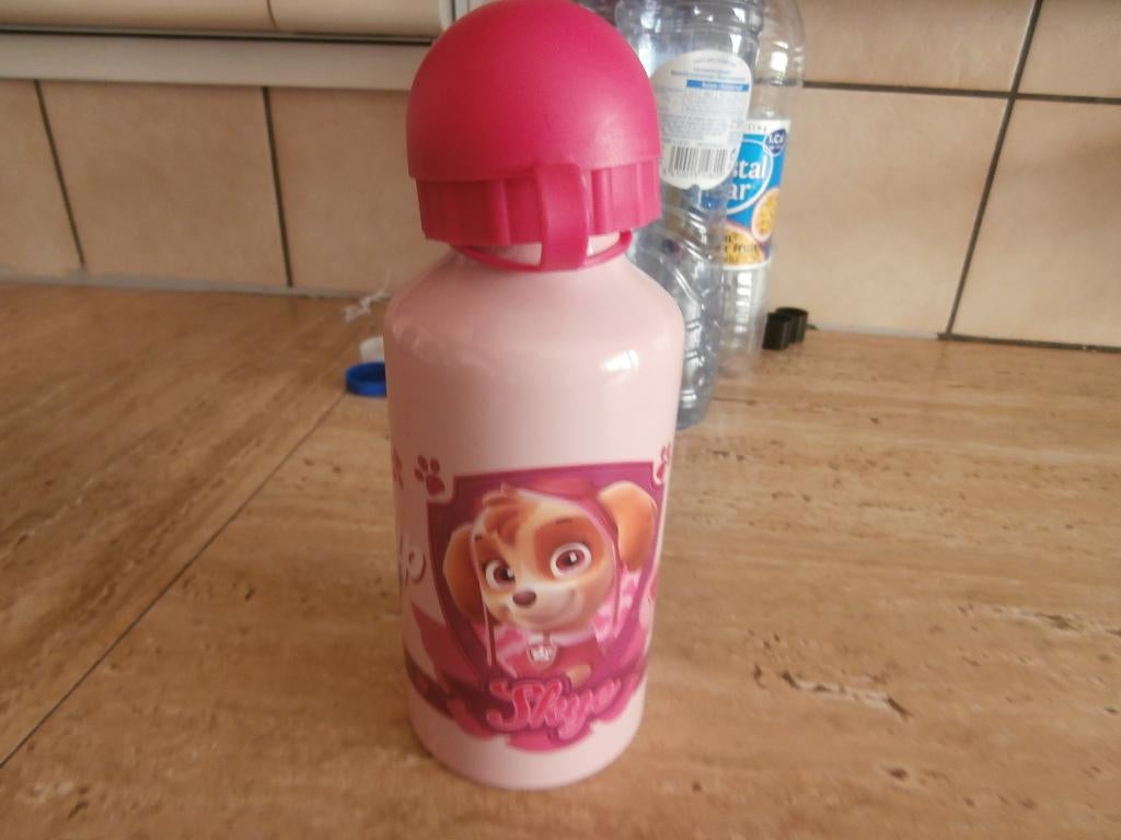 Drinkfles kinderbeker roze hondje Sky Paw Patrol Girl Power, Ophalen of Verzenden, Zo goed als nieuw, Jongen of Meisje