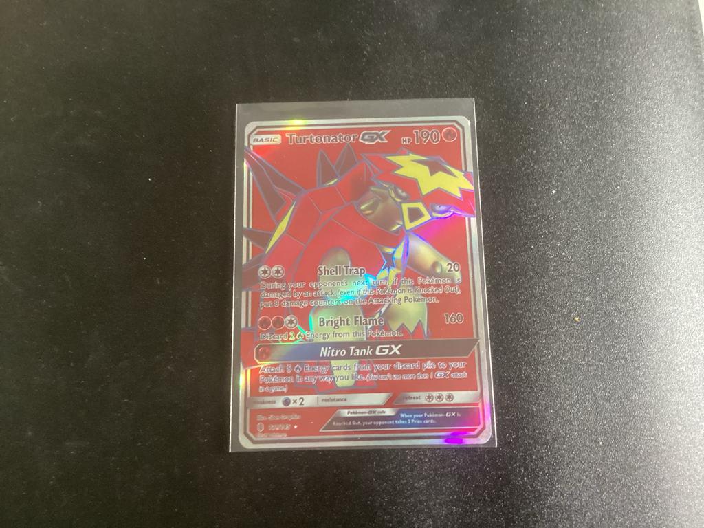 Pokémon kaart Turtonator GX, Ophalen of Verzenden, Gebruikt, Losse kaart, Foil