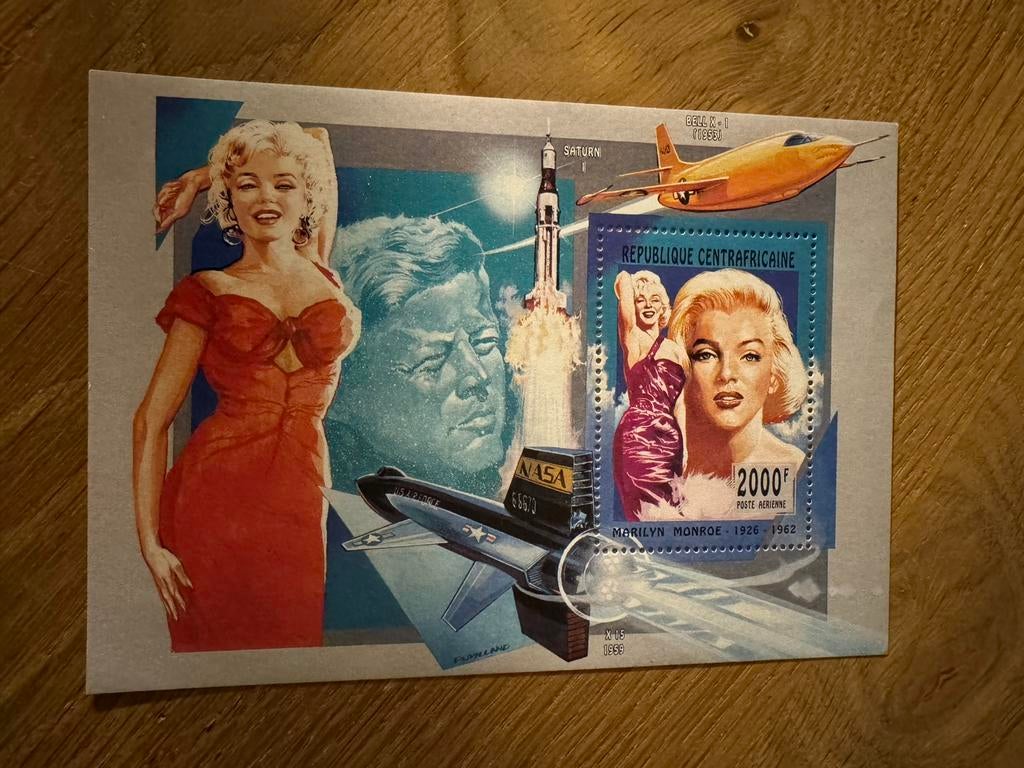 Centraal Afrika blok Marilyn Monroe John F Kennedy, Postzegels en Munten, Ophalen of Verzenden, Postfris
