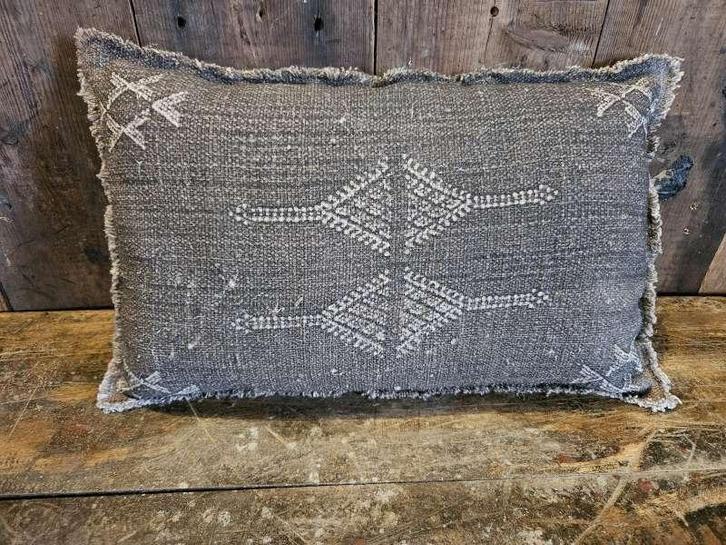 linnen kussen `WOONWINKEL RUSTIEK``, Huis en Inrichting, Woonaccessoires | Kussens, Nieuw, Bruin, Rechthoekig, Ophalen of Verzenden