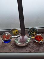 Glazen presse-papiers met bloemen, Ophalen of Verzenden