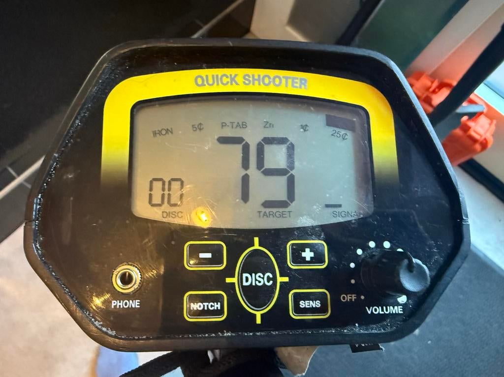 Velleman CS250 Quick Shooter Metaaldetector, Gebruikt, 30 cm of minder, Discriminatie metaaldetectie, Ophalen