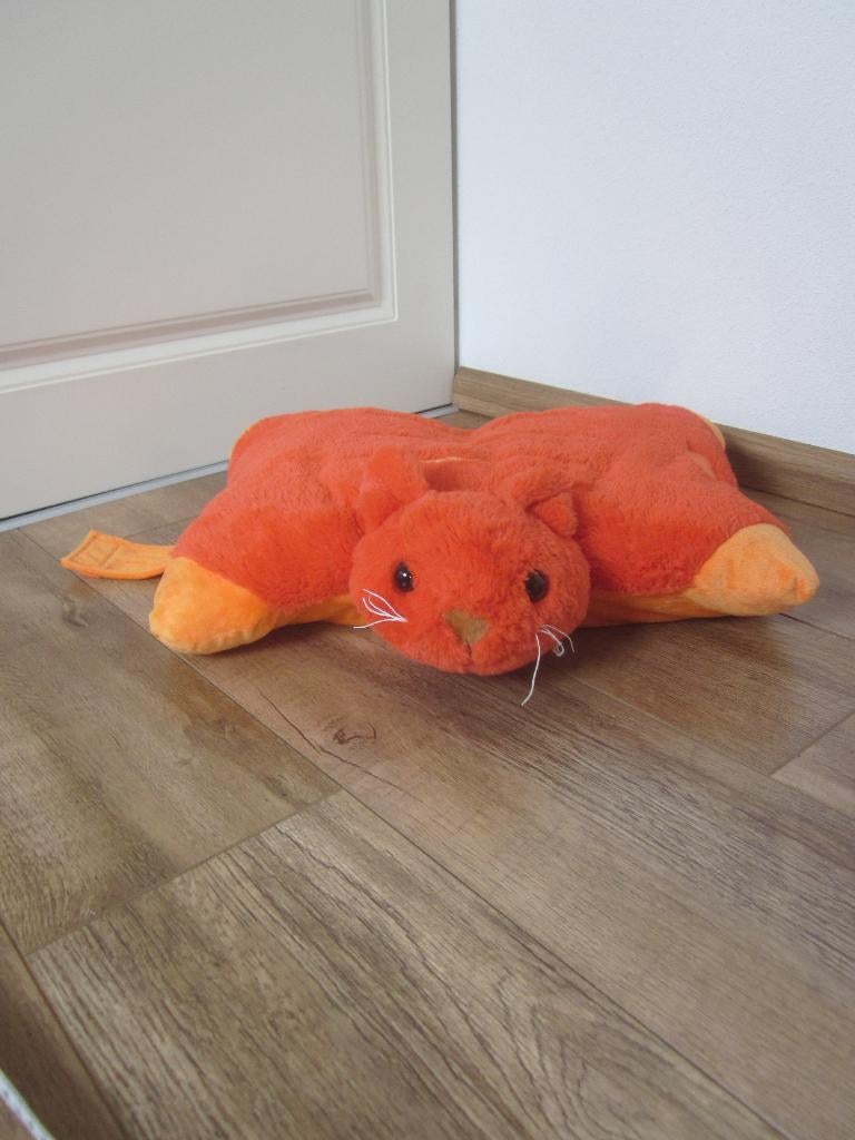 Swizzels oranje grote staande knuffel kussen Dikkie Dik poes, Oranje, Overige merken, Overige karakters, Ophalen of Verzenden