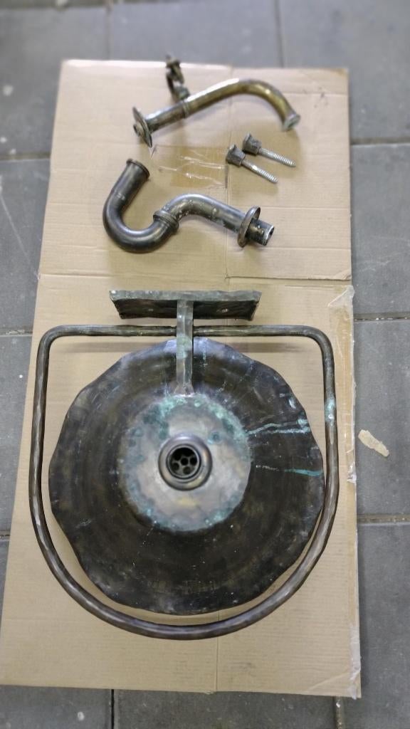 Toilet wastafel brons, Doe-het-zelf en Verbouw, Sanitair, Ophalen, Zo goed als nieuw, Koper, Toilet