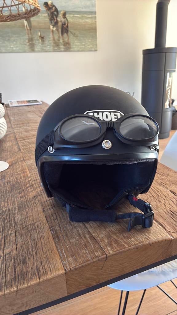 Stoere helm met bril, Fietsen en Brommers, Brommerhelmen, Ophalen of Verzenden, Gebruikt, Large