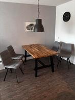 Ikea Skogsta tafel - acacia/zwart - 160x81 cm, Ophalen, Gebruikt, 50 tot 100 cm, 150 tot 200 cm