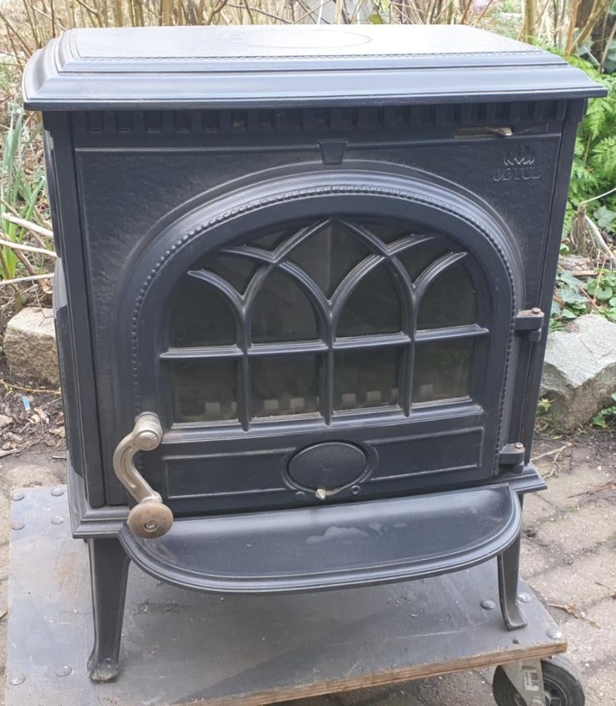 houtkachel jotul 3 geëmailleerd, Houtkachel, Ophalen of Verzenden, Zo goed als nieuw, Vrijstaand