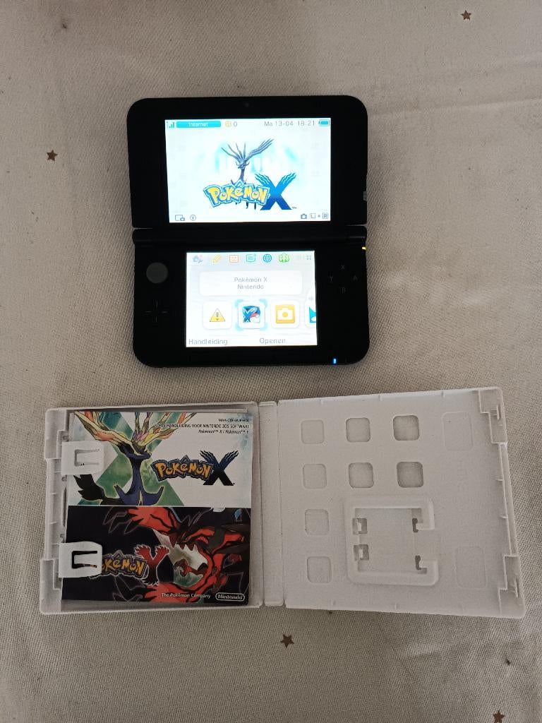 Nintendo 3DS XL met Pokemon X, Spelcomputers en Games, Spelcomputers | Nintendo 2DS en 3DS, Met games, Blauw, Ophalen of Verzenden
