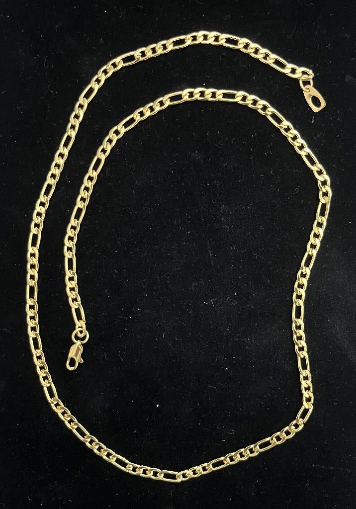 Ketting Figaro schakel Goud verguld 55 CM ongedragen -NIEUW-, Ophalen of Verzenden, Nieuw, Goud, Overige materialen