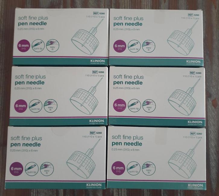 6 doosjes Klinion soft fine plus pen needle 6 mm, Diversen, Verpleegmiddelen, Nieuw, Ophalen of Verzenden