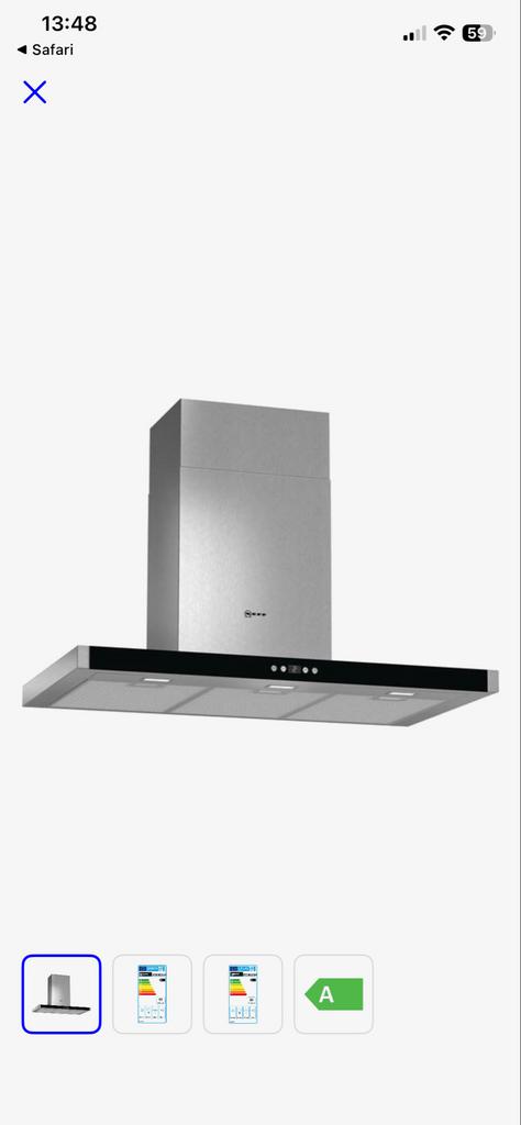 Neff nieuwe wasemkap, Witgoed en Apparatuur, Ophalen, Wandschouwkap, Nieuw, Inbouw