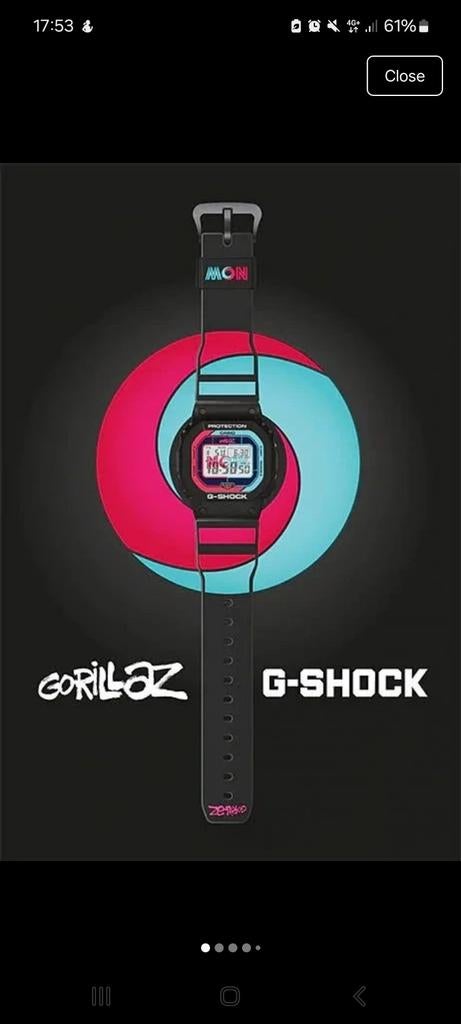 Gorillaz x Casio G-Shock horloge, Ophalen of Verzenden, Casio