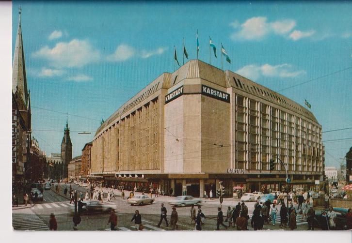 Duitsland, Hamburg met auto's, Mercedes W115, Opel Rekord C, Verzamelen, Ansichtkaarten | Buitenland, Gelopen, Duitsland, 1960 tot 1980