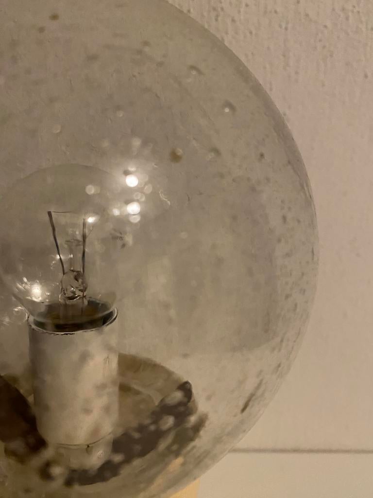 Mushroom tafellamp met glazen bolletje , Space Age, Ophalen of Verzenden