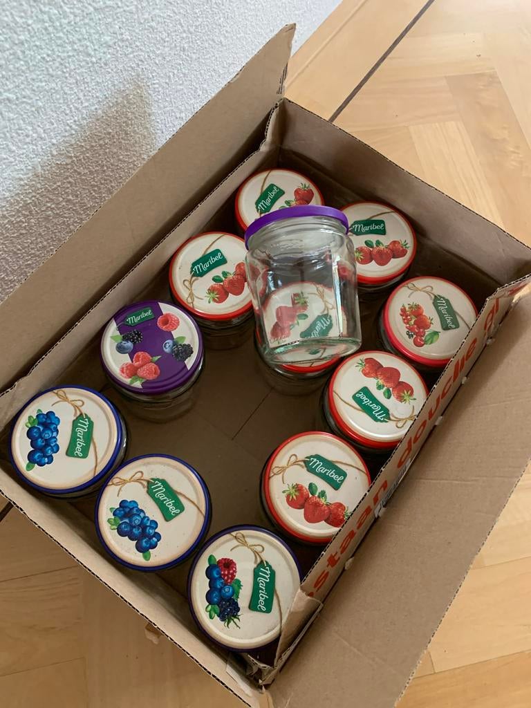Lege jampotten voor inmaak., Ophalen, Voorraadpot, Meerkleurig, Glas
