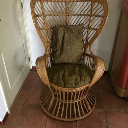 zeer gave design rotan fauteuil [pauwenstoel], Ophalen, Gebruikt, Overige kleuren, Riet of Rotan