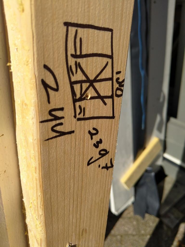 Kozijn met dubbele tuindeuren, Doe-het-zelf en Verbouw, Deuren en Horren, Gebruikt, Ophalen of Verzenden, Buitendeur, Glas