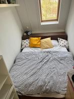 IKEA MALM bedframe – 160x200 cm - met Lattenbodem, Ophalen, Gebruikt, Bruin, Tweepersoons