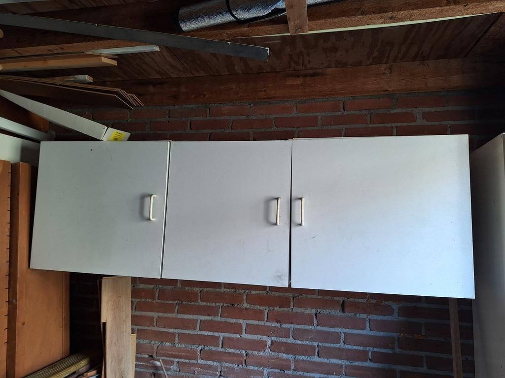 Set van 3 witte keukenkastjes, Huis en Inrichting, Ophalen, Gebruikt, Wit, 150 tot 200 cm