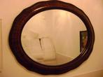 Ovale spiegel facet geslepen antieke brede bewerkte lijst., Ophalen, Ovaal, 50 tot 100 cm, Minder dan 100 cm