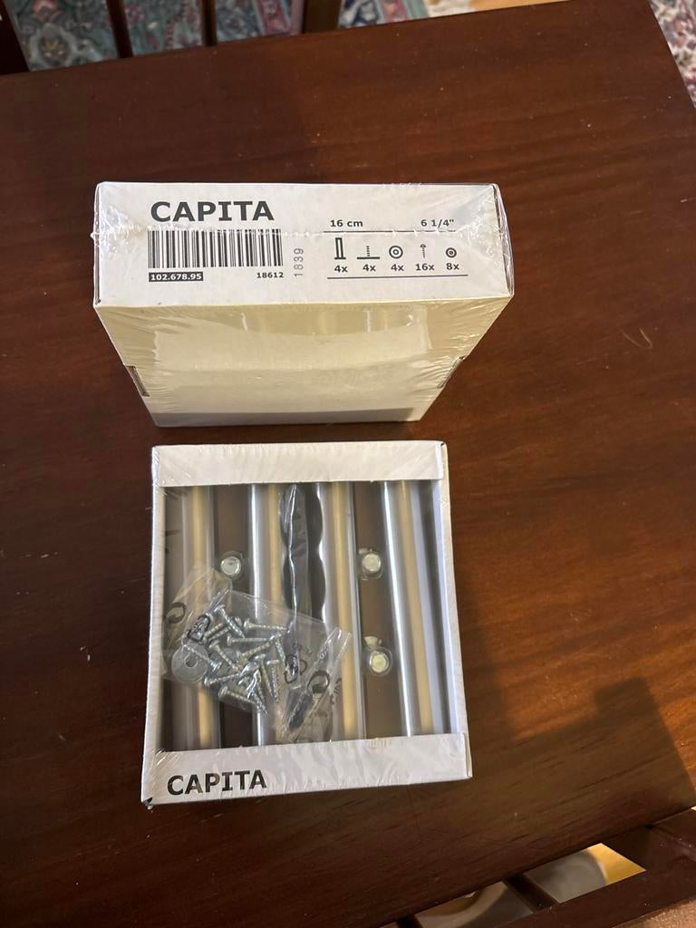 IKEA Capita meubelpootjes 16cm - 2 sets, Nieuw, Ophalen of Verzenden, Zilver, Metaal