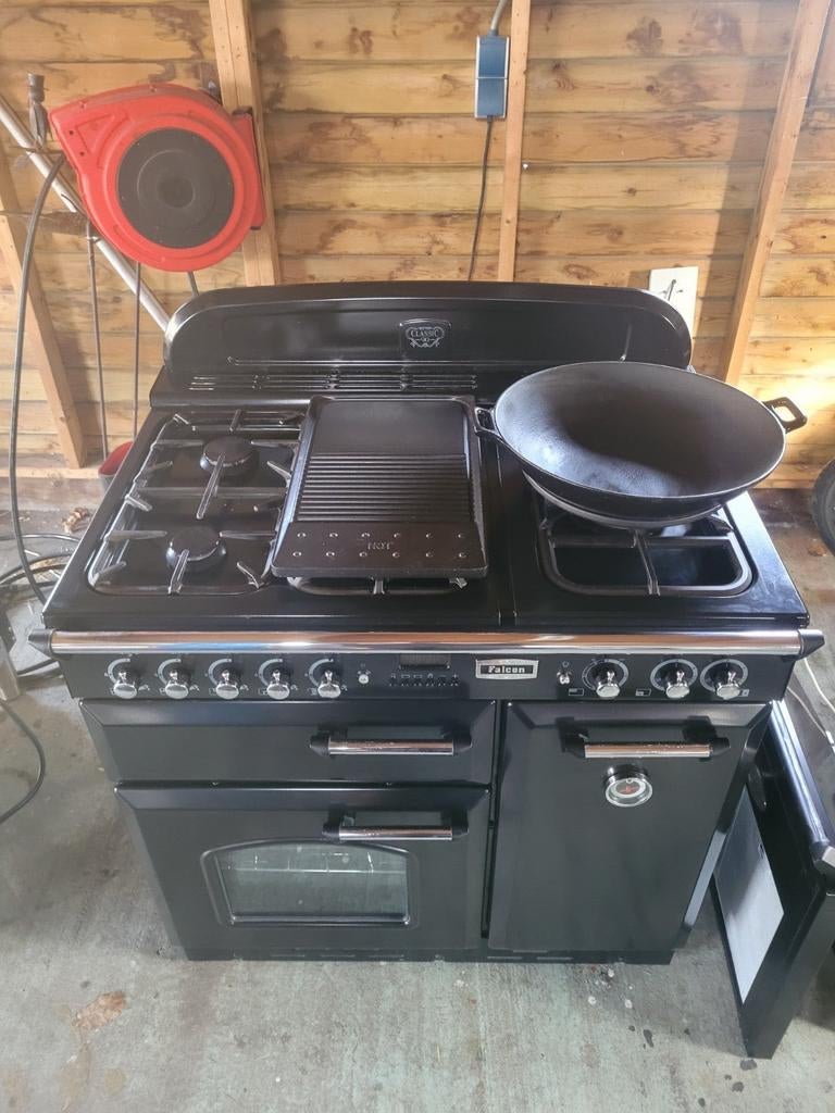 Falcon classic 90 met falcon afzuigkap, Witgoed en Apparatuur, Fornuizen, Warmhoudplaat, 60 cm of meer, Ophalen of Verzenden, Zo goed als nieuw