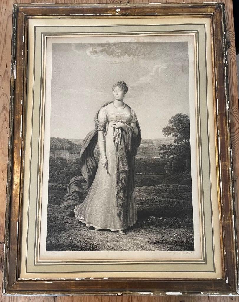 Gravure uit 1810 van Marie Louise Bonaparte door F. Godefroy, Ophalen of Verzenden, Gravure, Gesigneerd