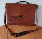 Vintage leren aktetas, merk  La Moda, Sieraden, Tassen en Uiterlijk, Tassen | Schoudertassen, Overige merken, Bruin, Nieuw, Ophalen of Verzenden