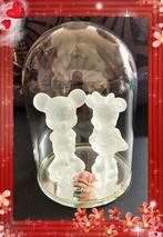 Glazen stolpje van Mickey&Minnie Mouse🌹Disneyland Parijs🌹, Ophalen, Mickey Mouse, Zo goed als nieuw, Beeldje of Figuurtje