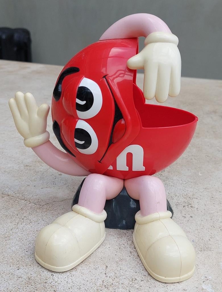 Vintage M&M's snoepdispenser rood, Ophalen of Verzenden, Gebruikt