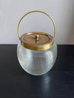 Koekjespot van Fries draadglas met messing deksel, Ophalen of Verzenden