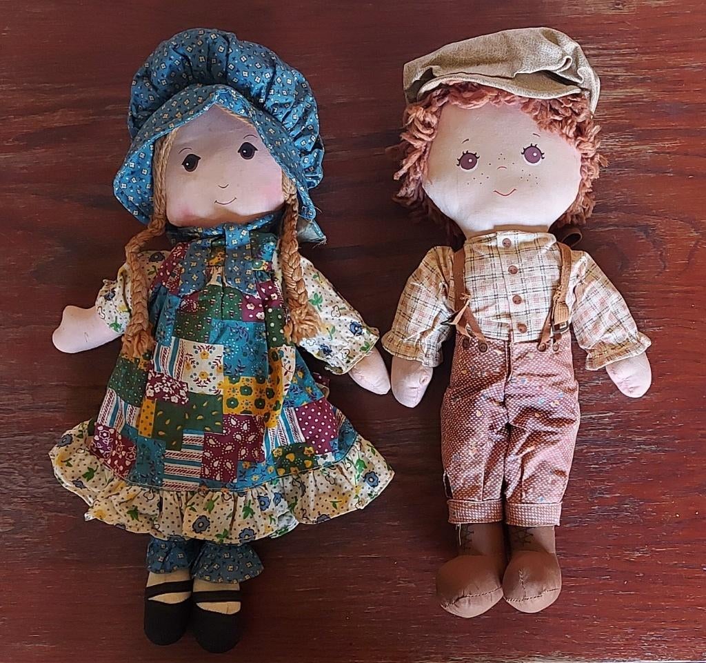 Retro lappenpoppen Holly Hobbie Tom Sawyer Knickerbocker, Verzamelen, Ophalen of Verzenden, Overige typen
