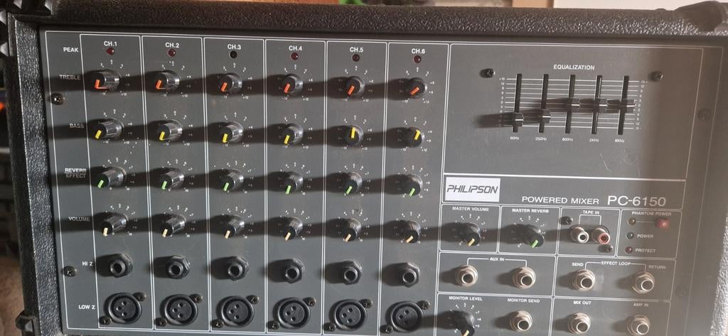 Zangset met 6-kanaals mixer en 2 speakers, Muziek en Instrumenten, Mengpanelen, Ophalen