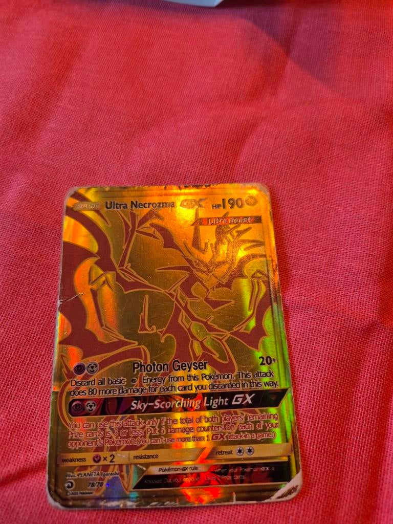Ultra Necrozma GX Pokémon Kaart - Zeldzaam en Foil, Ophalen of Verzenden, Gebruikt, Losse kaart, Foil