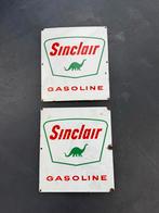 Twee oude emaille reclame borden Sinclair, Ophalen of Verzenden, Gebruikt, Reclamebord