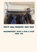 1960's Wall Mounted Coat Rack, Zo goed als nieuw, Minder dan 100 cm, Metaal, Ophalen