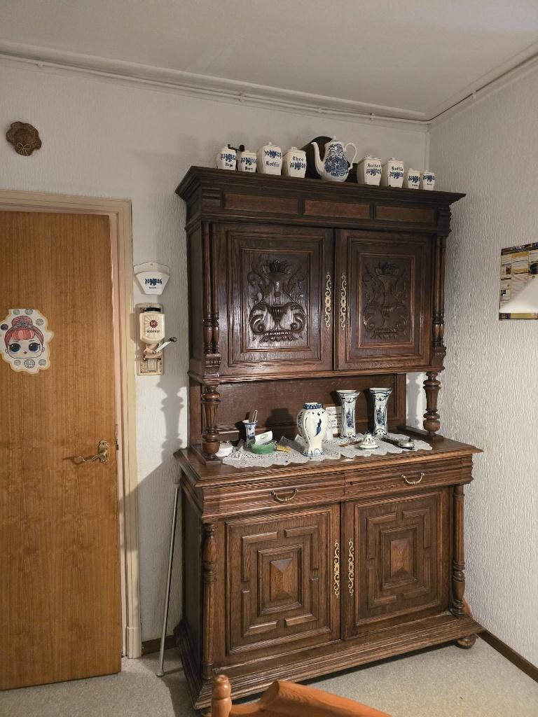Antieke buffetkast, Huis en Inrichting, 200 cm of meer, 150 tot 200 cm, Eikenhout, Zo goed als nieuw