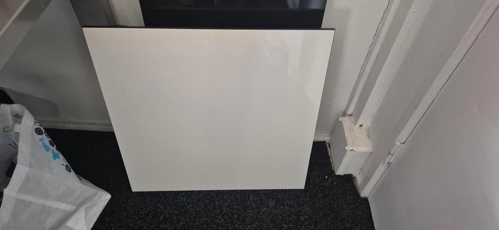 Wit vierkant verwarmingspaneel met thermostaatstekker, 30 tot 80 cm, Overige typen, Ophalen of Verzenden, Zo goed als nieuw