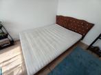 bed met matras 160x200, Huis en Inrichting, Slaapkamer | Bedden, Ophalen, Bruin, Tweepersoons, Zo goed als nieuw