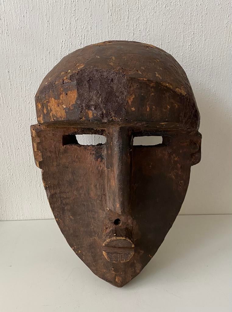 Afrikaans houten masker van 35 cm, Gebruikt, 20 cm, Hout, Onbekend