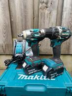 Makita combiset 18 volt 5.0 ah li ion, Doe-het-zelf en Verbouw, Gereedschap | Boormachines, Ophalen of Verzenden, Gebruikt, Boor- en Schroefmachine