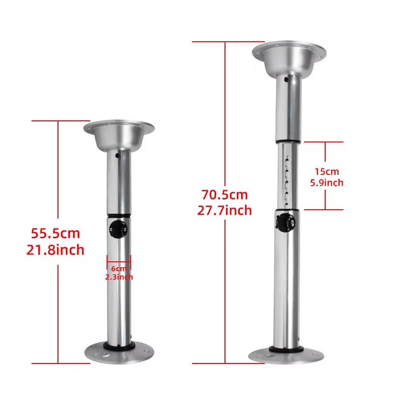 2x Telescoop Tafelpoot Verstelbaar voor Camper/Boot, Caravans en Kamperen, Ophalen of Verzenden, Nieuw