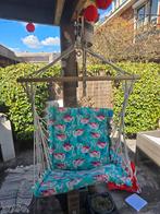Super leuke, stevige hangstoel, flamingo, Tuin en Terras, Ophalen, Zo goed als nieuw, Inklapbaar