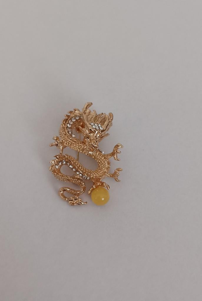 Draak broche, Sieraden, Tassen en Uiterlijk, Broches, Overige materialen, 4 tot 7 cm, Overige kleuren, Nieuw