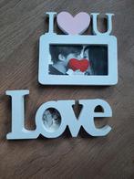 2x fotolijstje love en i love u bieden, Ophalen of Verzenden