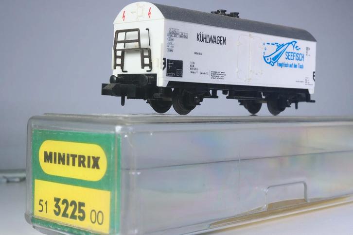 Koelwagon type Ibhlqrs, Seefisch, DB, Hobby en Vrije tijd, Modeltreinen | N-Spoor, Gebruikt, Wagon, Gelijkstroom, Trix, Ophalen of Verzenden