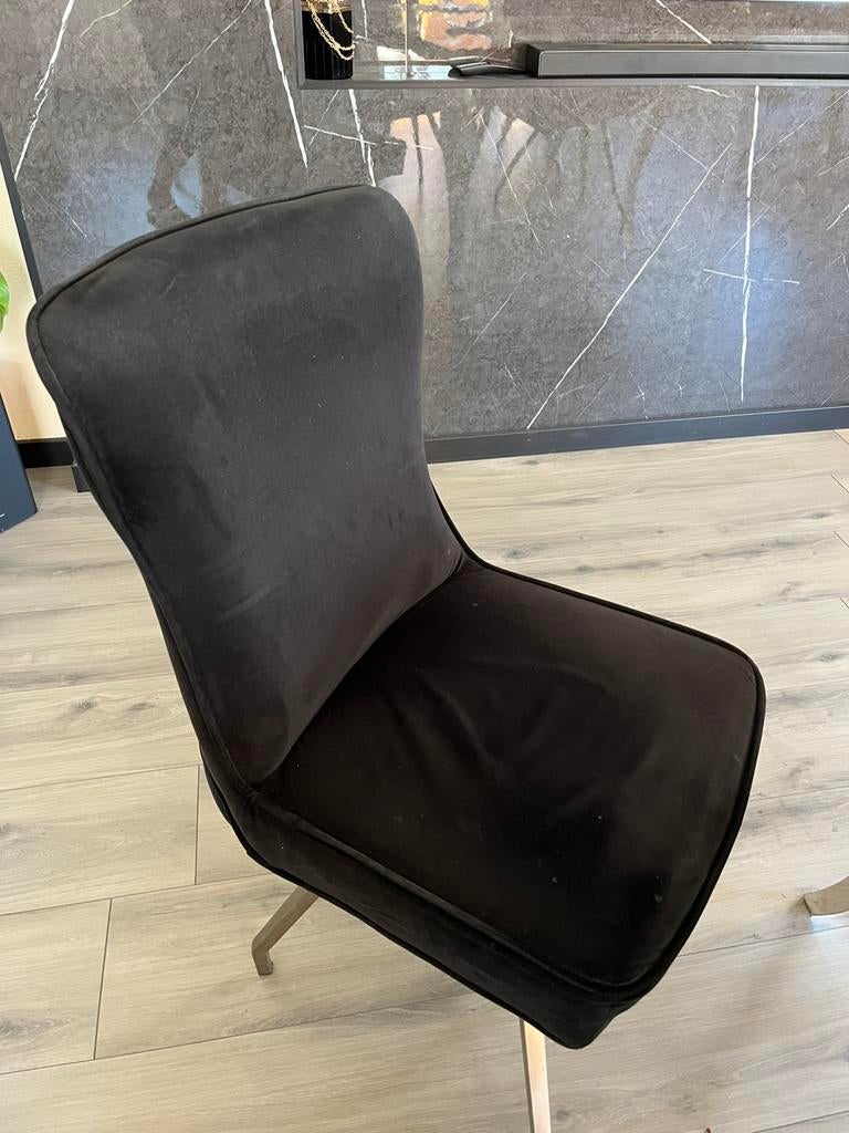 Zwarte velvet stoelen 6 stuks, Ophalen of Verzenden, Zo goed als nieuw, Zwart